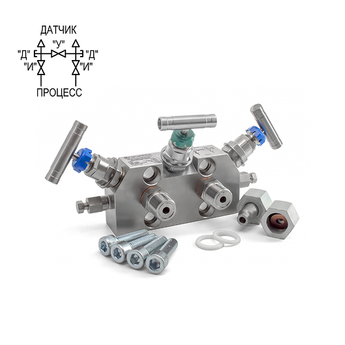 MV302A-MF.P1T2.TB.08X18H10 Трёхвентильный блок KIPVALVE MV