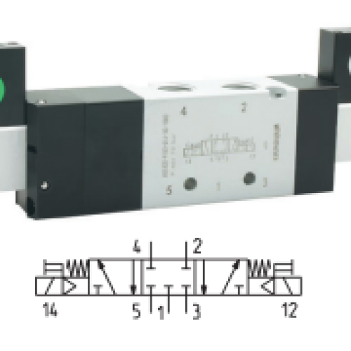 HS53CC-PID3-G14-3C-1000 Высокоскоростной распределитель 5/3, 24VDC/4.8Вт, кабель 1м, версия с драйвером