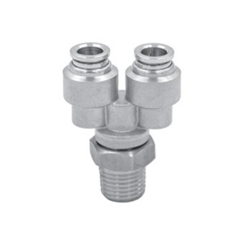 X6450 6-M6 SS316 Фитинг тройник (Y) Camozzi, цанга-резьба (внешн.)